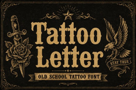 Capture the Rebellious Soul of Traditional Ink with Tattoo Letter
