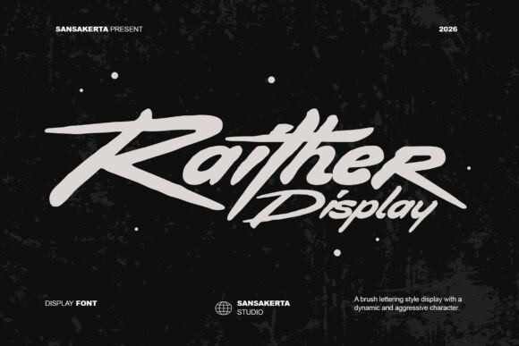 Raither Display: Bold Brush Font for Automotive and Street Style